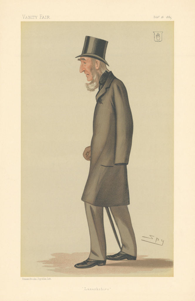 VANITY FAIR SPY CARTOON Sir Thomas Edward Colebrooke 'Lanarkshire' 1885 print